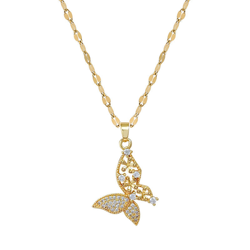 Women's Zircon Cute Butterfly Luxury Necklace