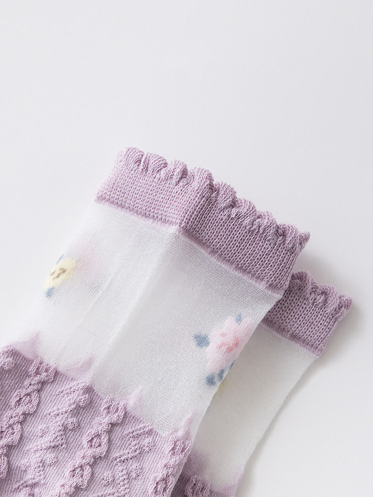 Trendy Spring And Summer Middle Tube Retro Rabbit Cotton Ladies Socks