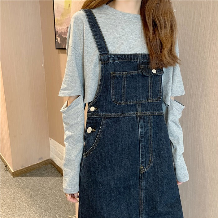Sleeveless Suspender Skirt For Small Man