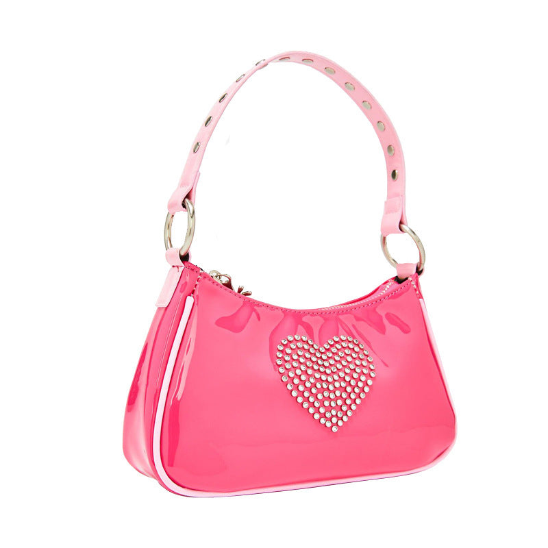 Diamond Love Barbie Powder Girl's Hand Bag Armpit Staff Bag Single Shoulder Bag