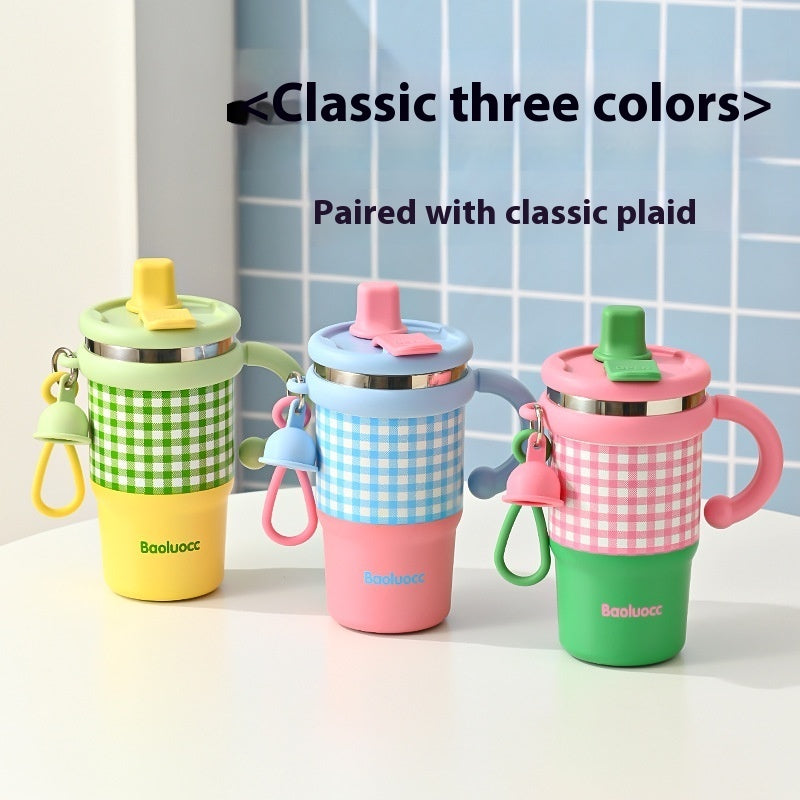 316 Stainless Steel Vacuum Cup Household Handle Student Straw Cup