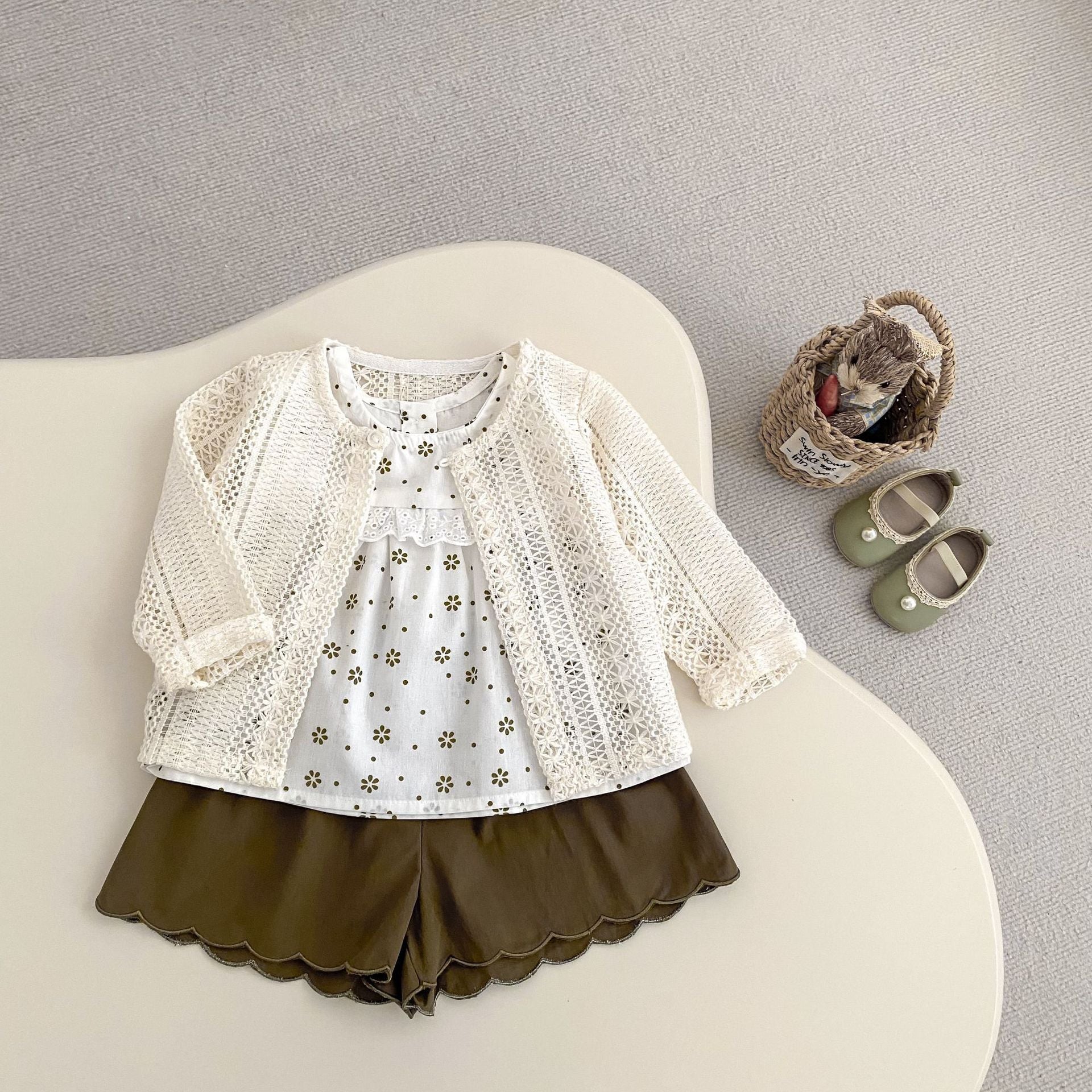 Super Cute Baby Girl Sleeveless Top Two-piece Pants