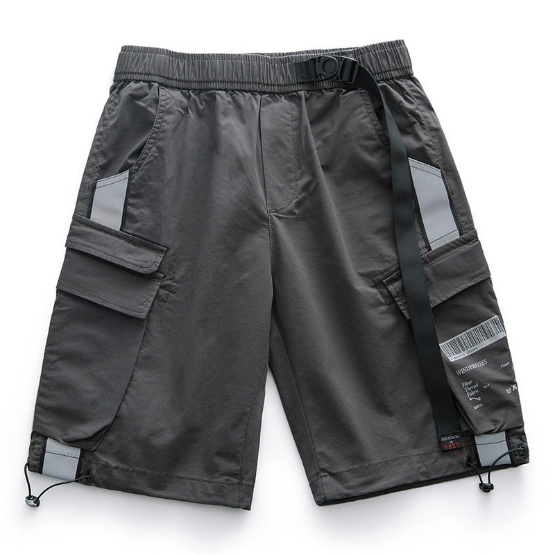 Men's Cropped Pants Youth Fashion Shorts Striped Trend