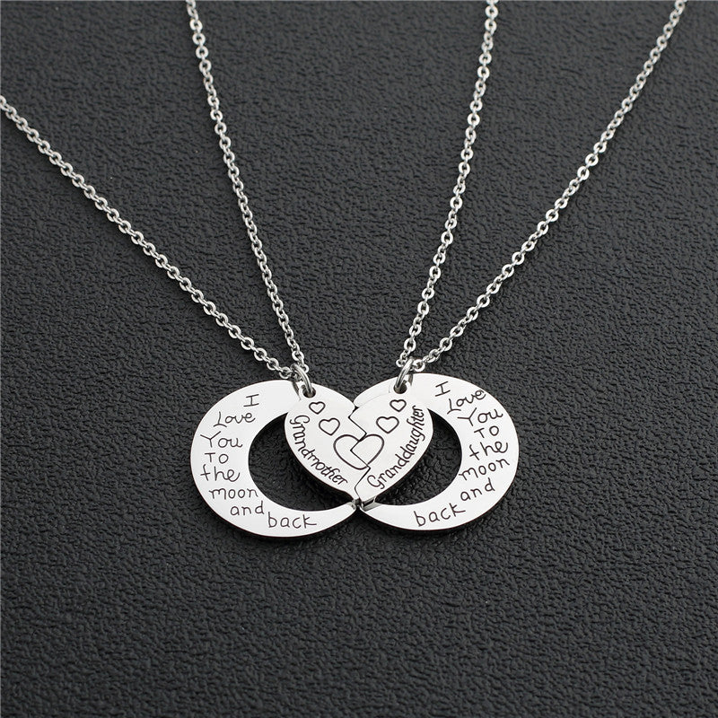 Creative retro simple couple love pendant chain