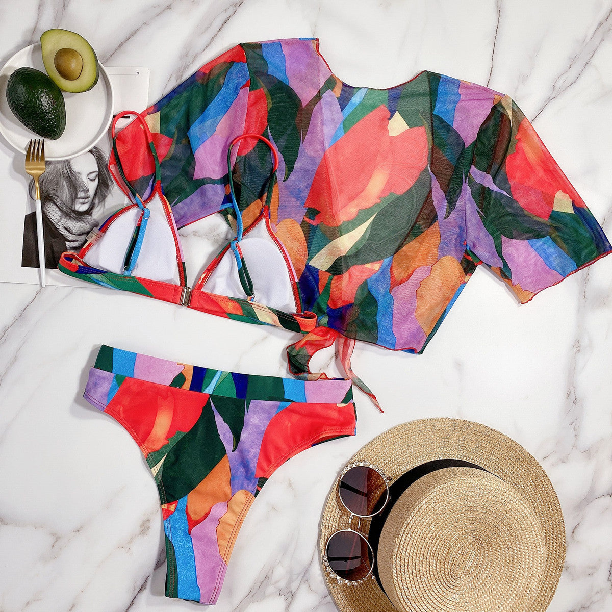 New Women's Printed Split Swimsuit
