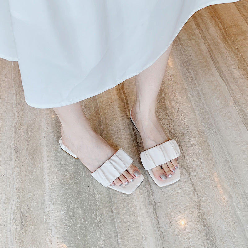 Outer Wear Open-toe Fairy Style Sandals And Slippers