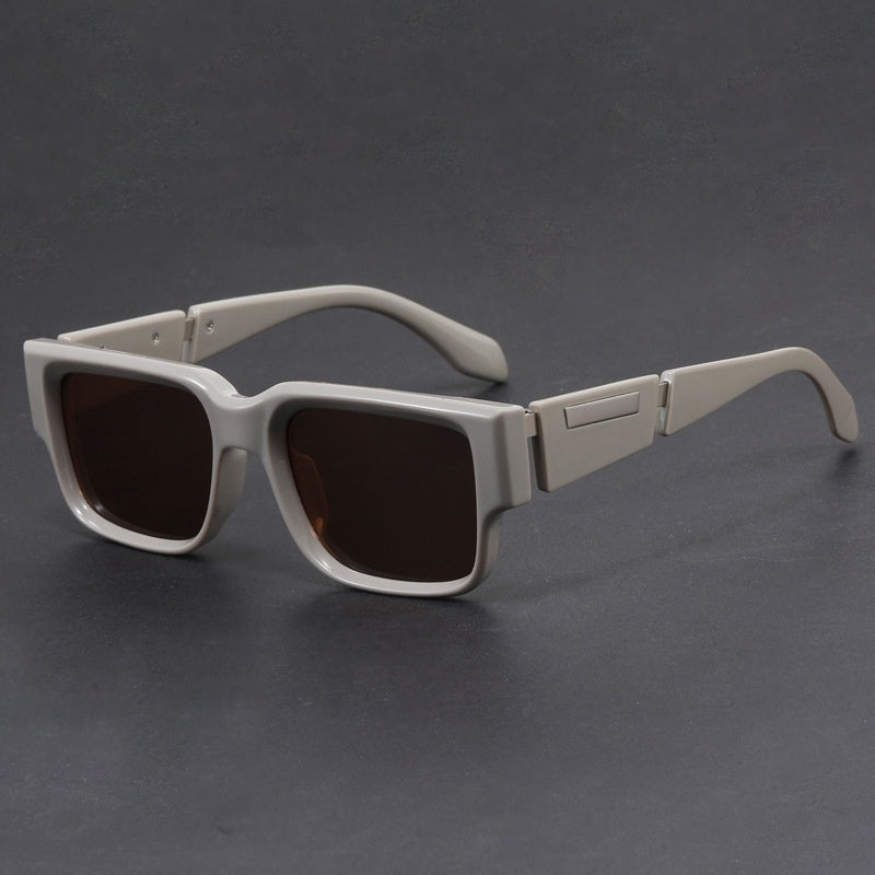Gray Blue Square Thick Frame Sunglasses UV-proof Retro Simple Sun Glasses