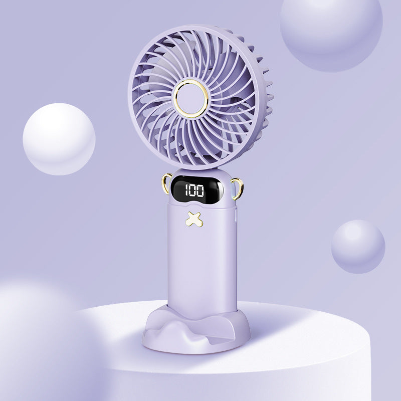 Lanyard Handheld Aromatherapy Folding Digital Display Little Fan