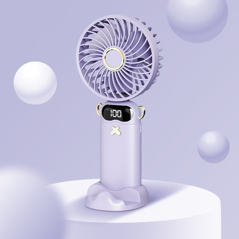 Lanyard Handheld Aromatherapy Folding Digital Display Little Fan