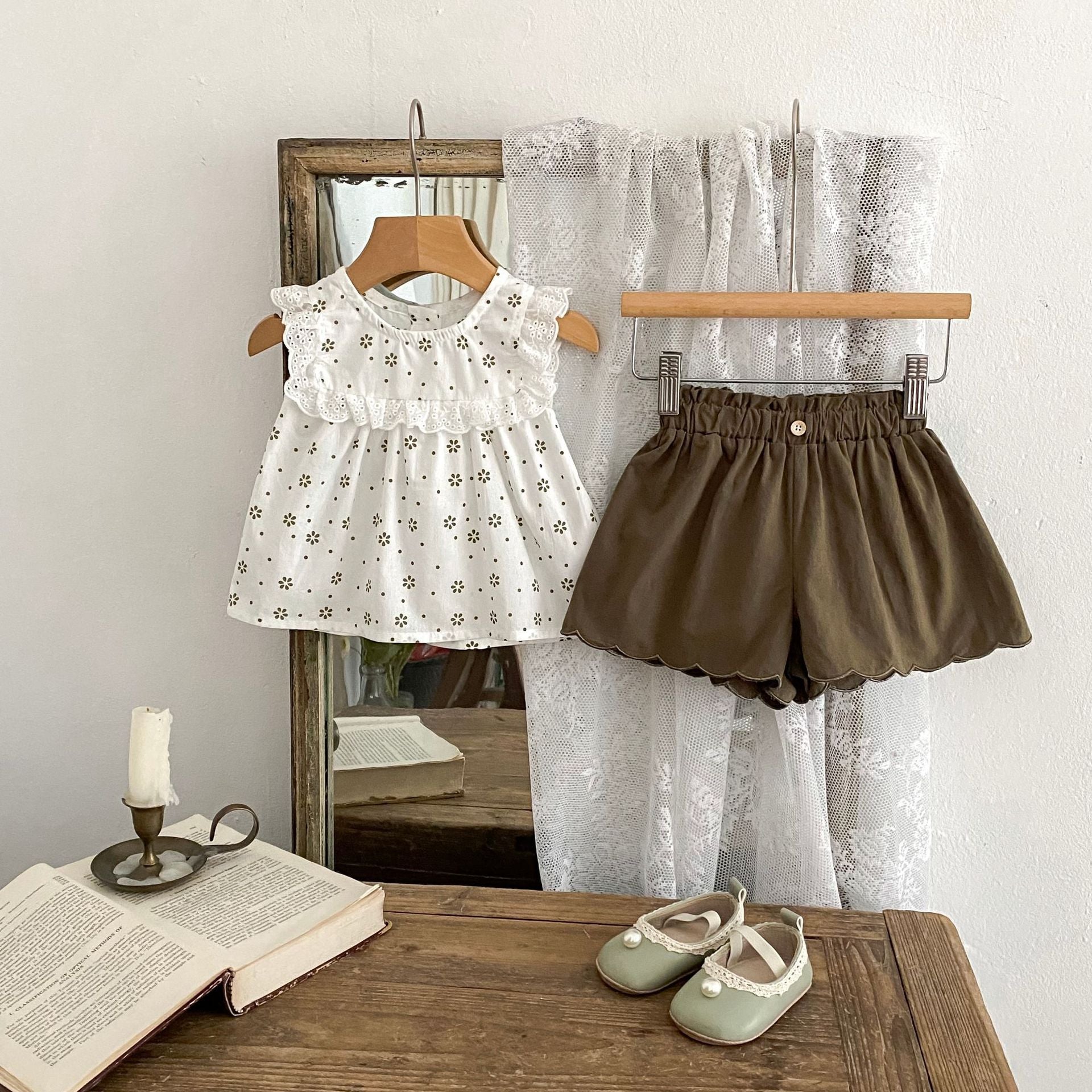 Super Cute Baby Girl Sleeveless Top Two-piece Pants