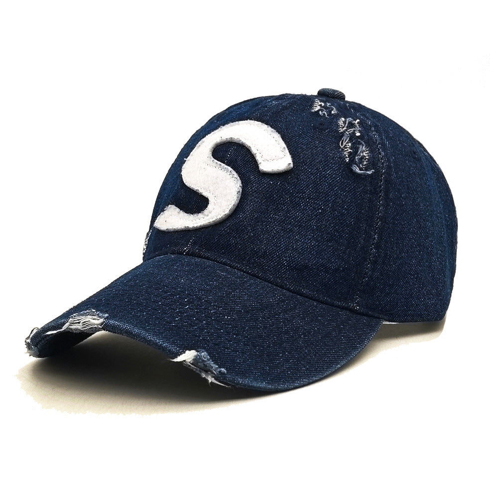 Soft Top Denim Baseball Cap Korean Couple Casual Peaked Cap