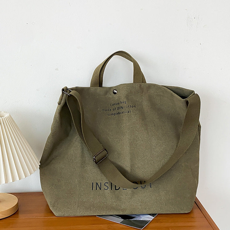 Crossbody Washed Canvas Thickened Handbag