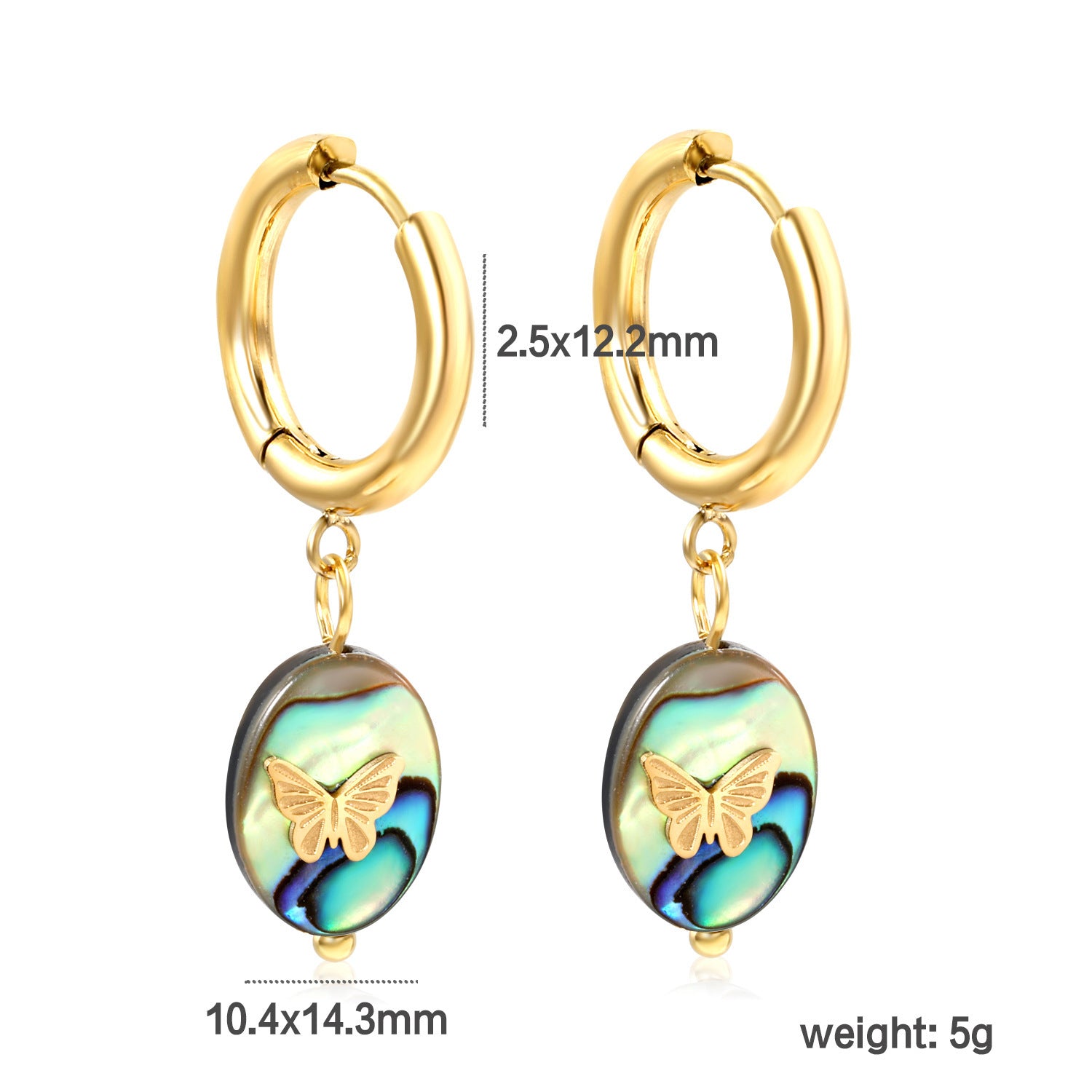 Creative Ear Studs Light Luxury Temperament Abalone Shell Earrings
