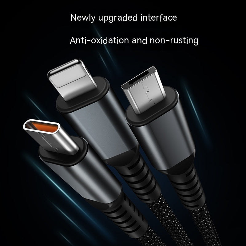 Three-in-one Mobile Phone With Light 6A Super Fast Charge Data Cable