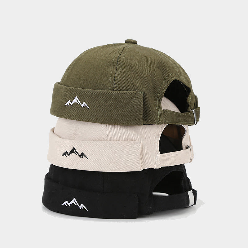Mountain Peak Embroidery Chinese Landlord Hat Retro Dome Hip-hop Street Dance Cap