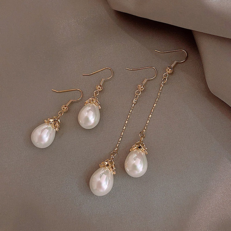 Simple Pearl Grace Elegant Long Wild Earrings For Women