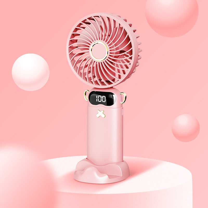 Lanyard Handheld Aromatherapy Folding Digital Display Little Fan