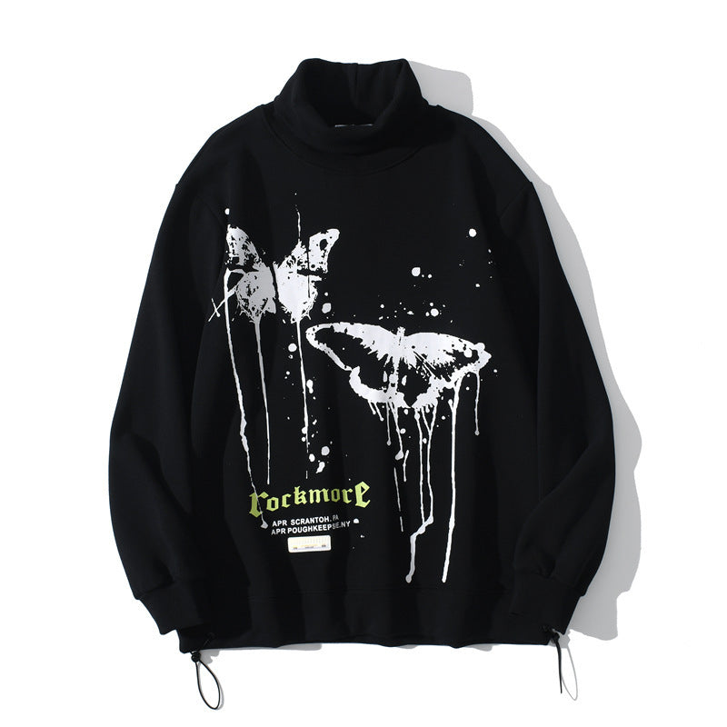 European and American hip hop high collar sweater
