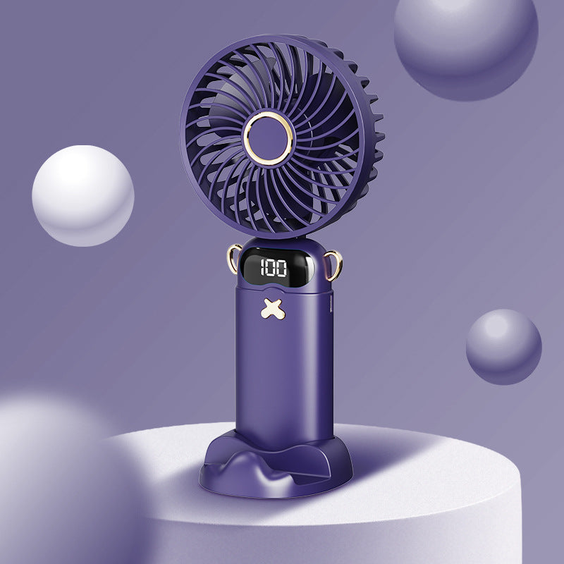 Lanyard Handheld Aromatherapy Folding Digital Display Little Fan