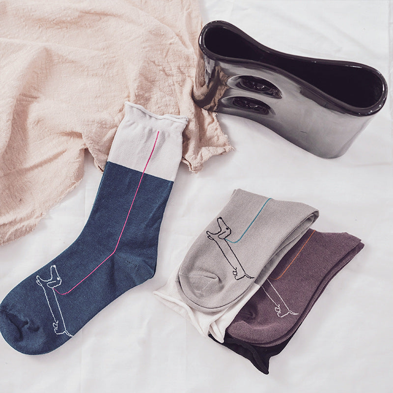 Female Cartoon Japanese Crimped Socks