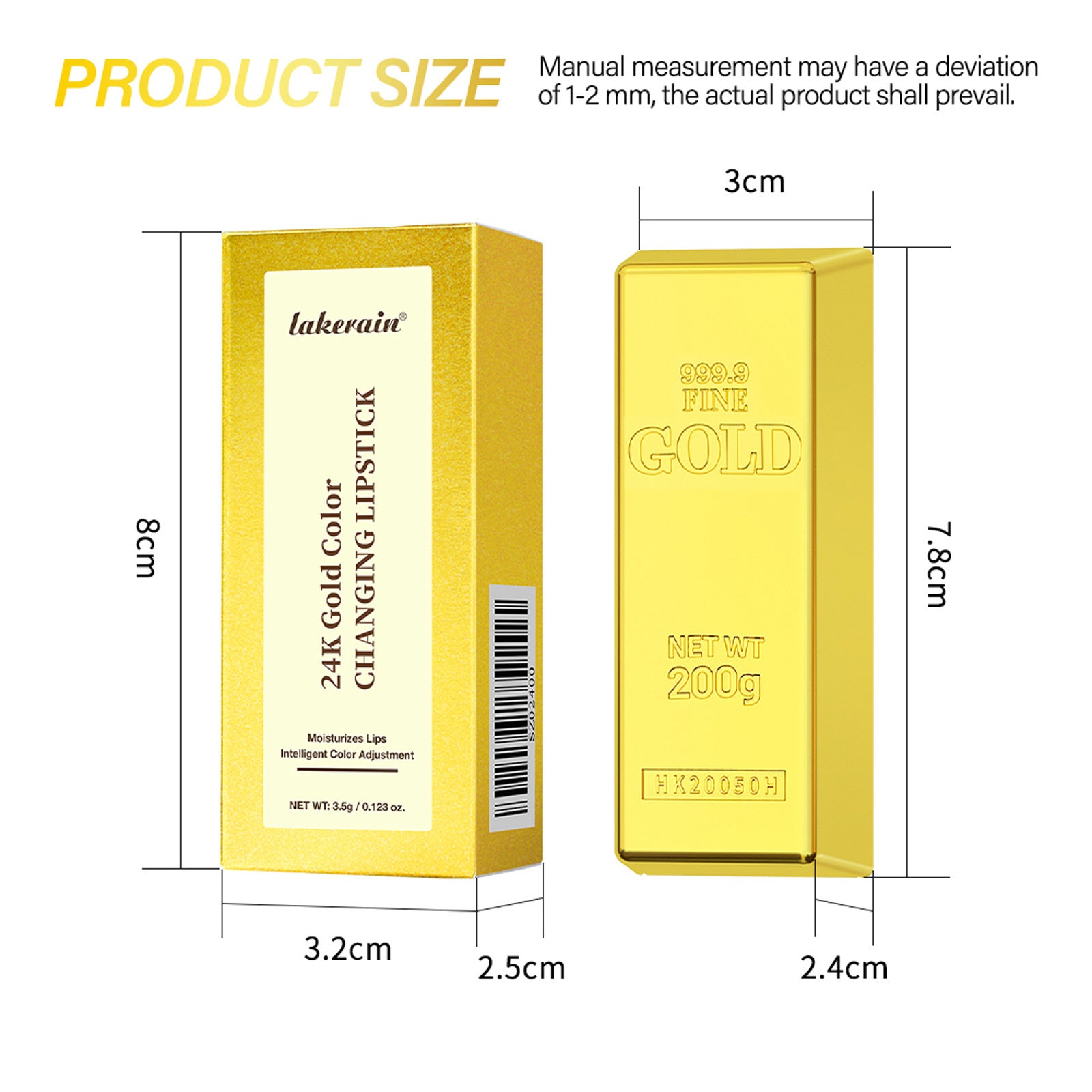 Nourishing Moisturizing Shiny Gold Foil Color-changing Lipstick