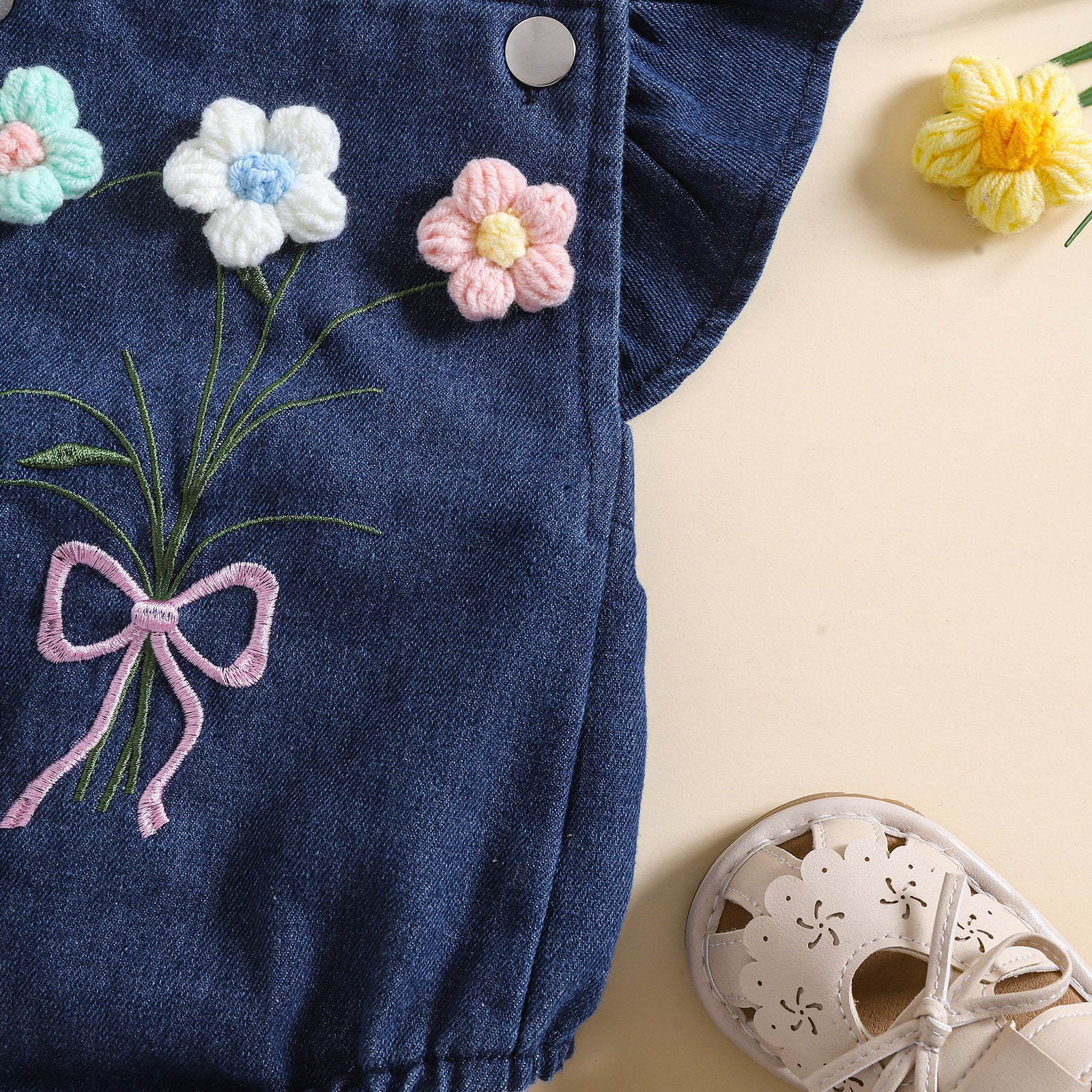 Triangle One-piece Romper Headscarf Cute