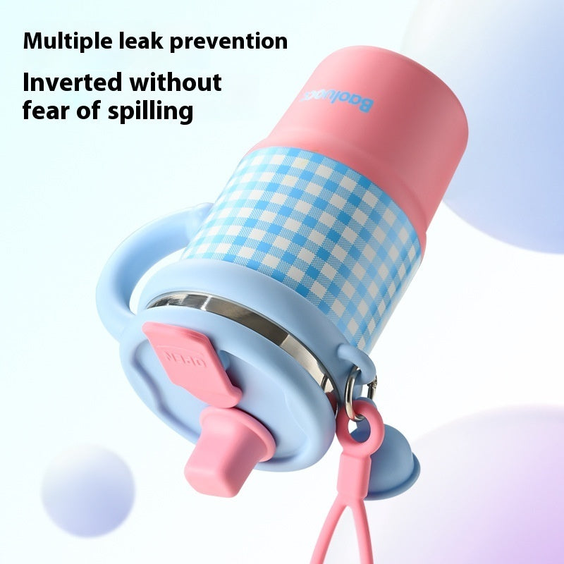 316 Stainless Steel Vacuum Cup Household Handle Student Straw Cup