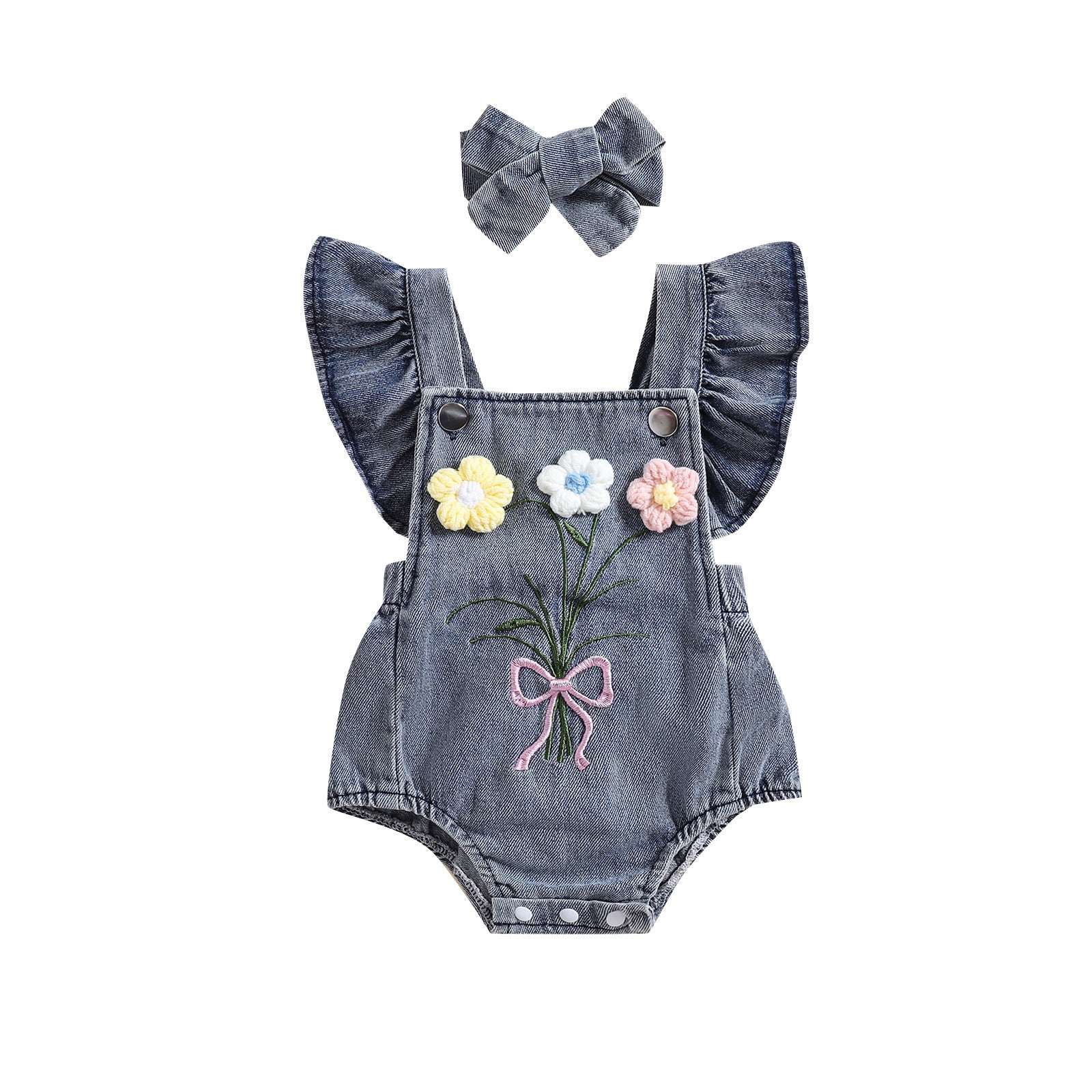 Triangle One-piece Romper Headscarf Cute