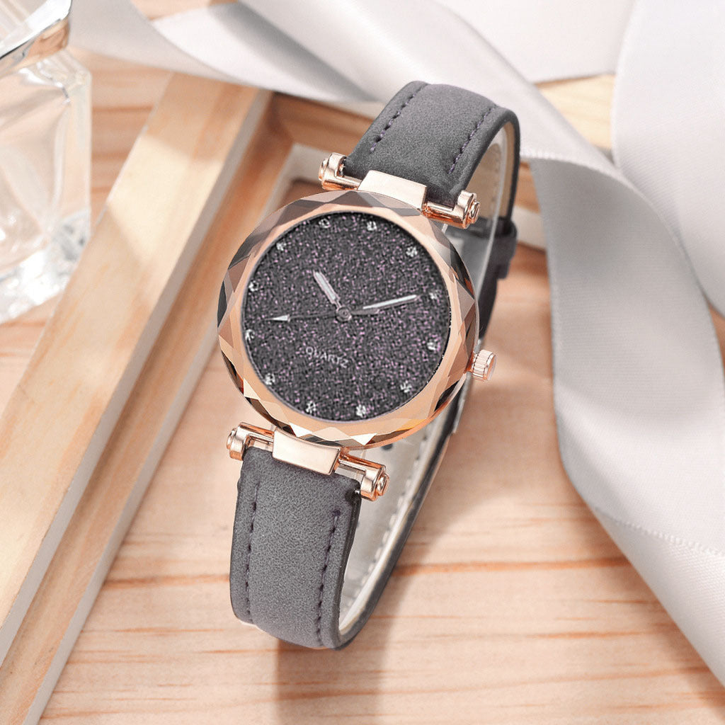 Star Fashion Frosted Belt Watch