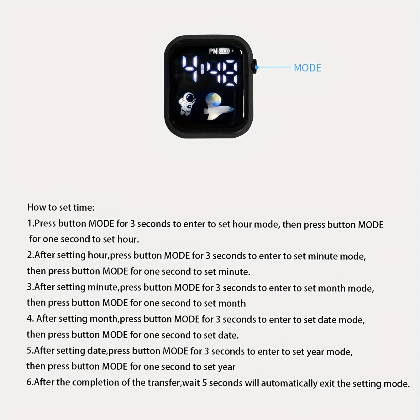 Technology Sense Good-looking Student Minimalist Fashion Waterproof Spaceman Electronic Watch