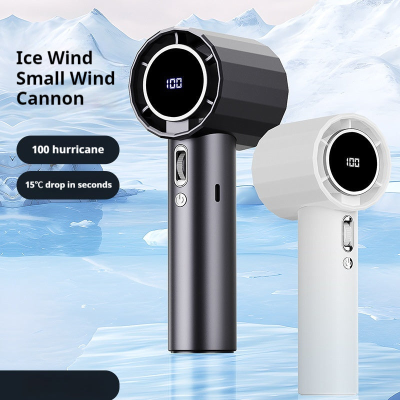 High-speed Handheld Bladeless Mini Hundred Gear Digital Display Violence Little Fan