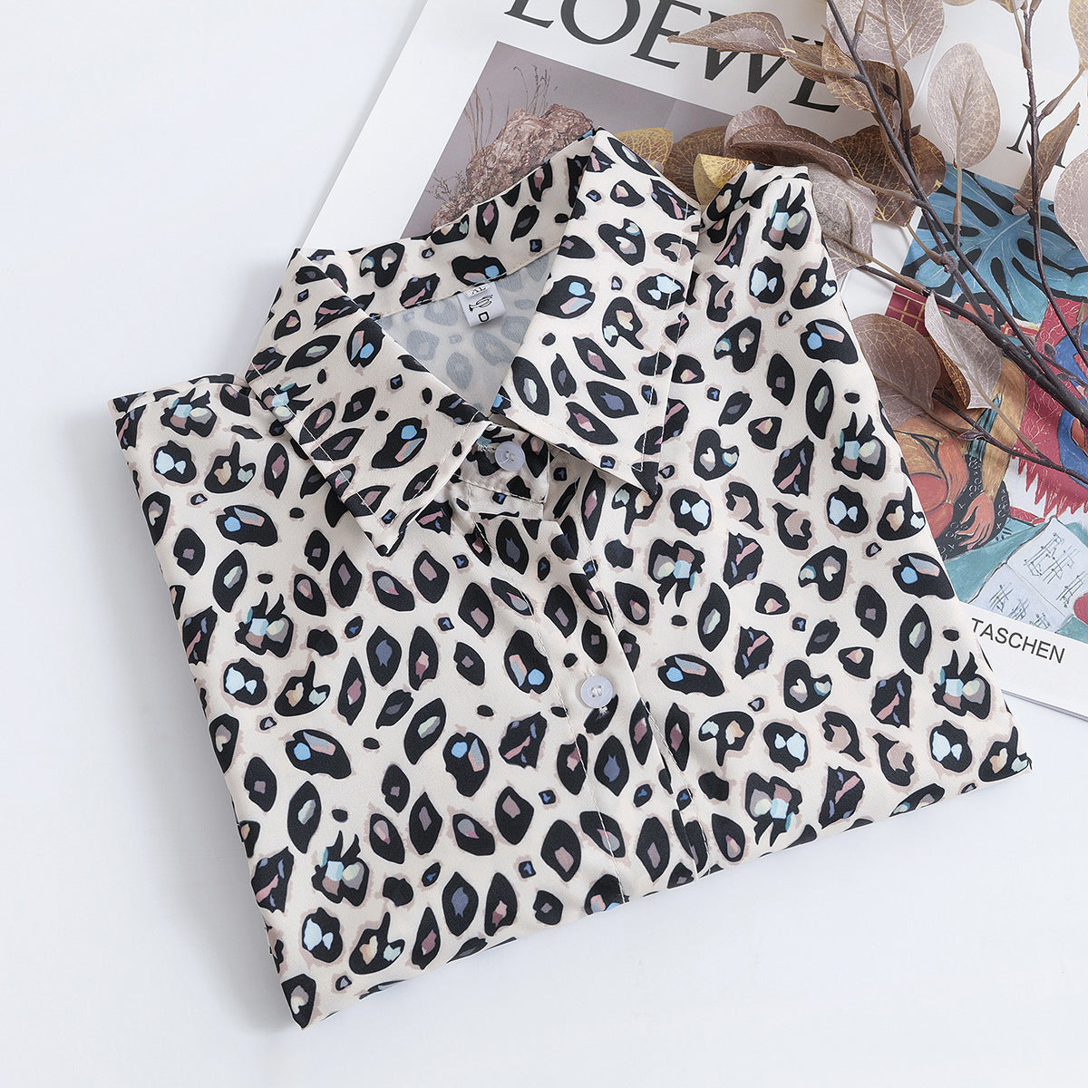 Retro Tie-dyed French Satin Shirt For Women