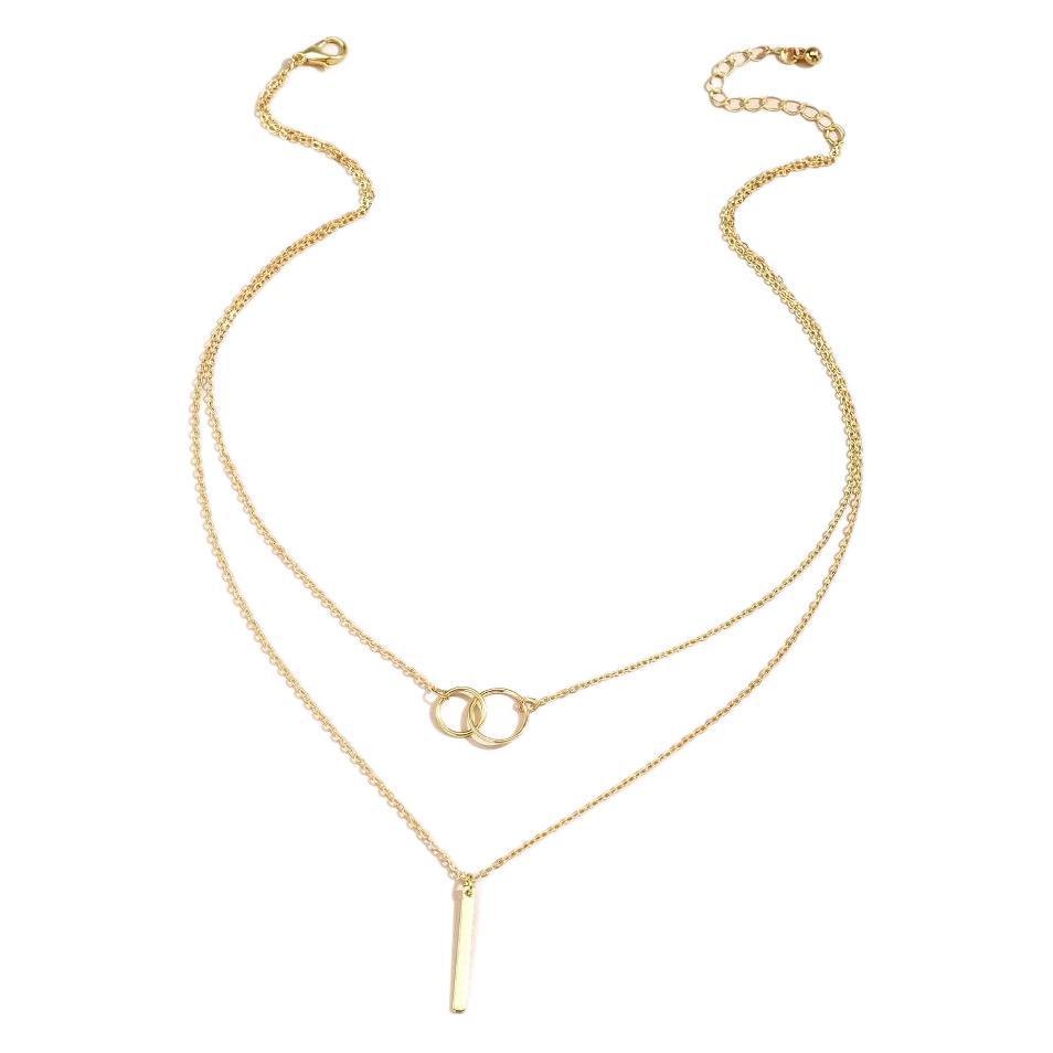 Fashion Bar Rod Ring Necklace