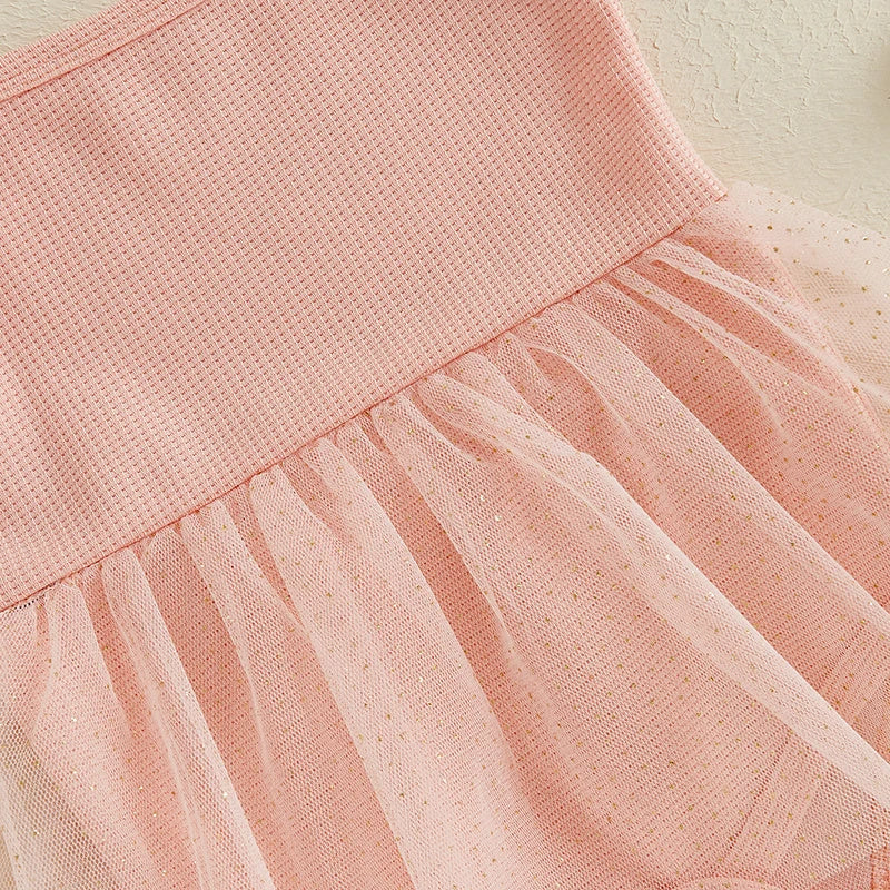 Girls' Sling Flash Tulle Skirt Triangle Jumpsuit