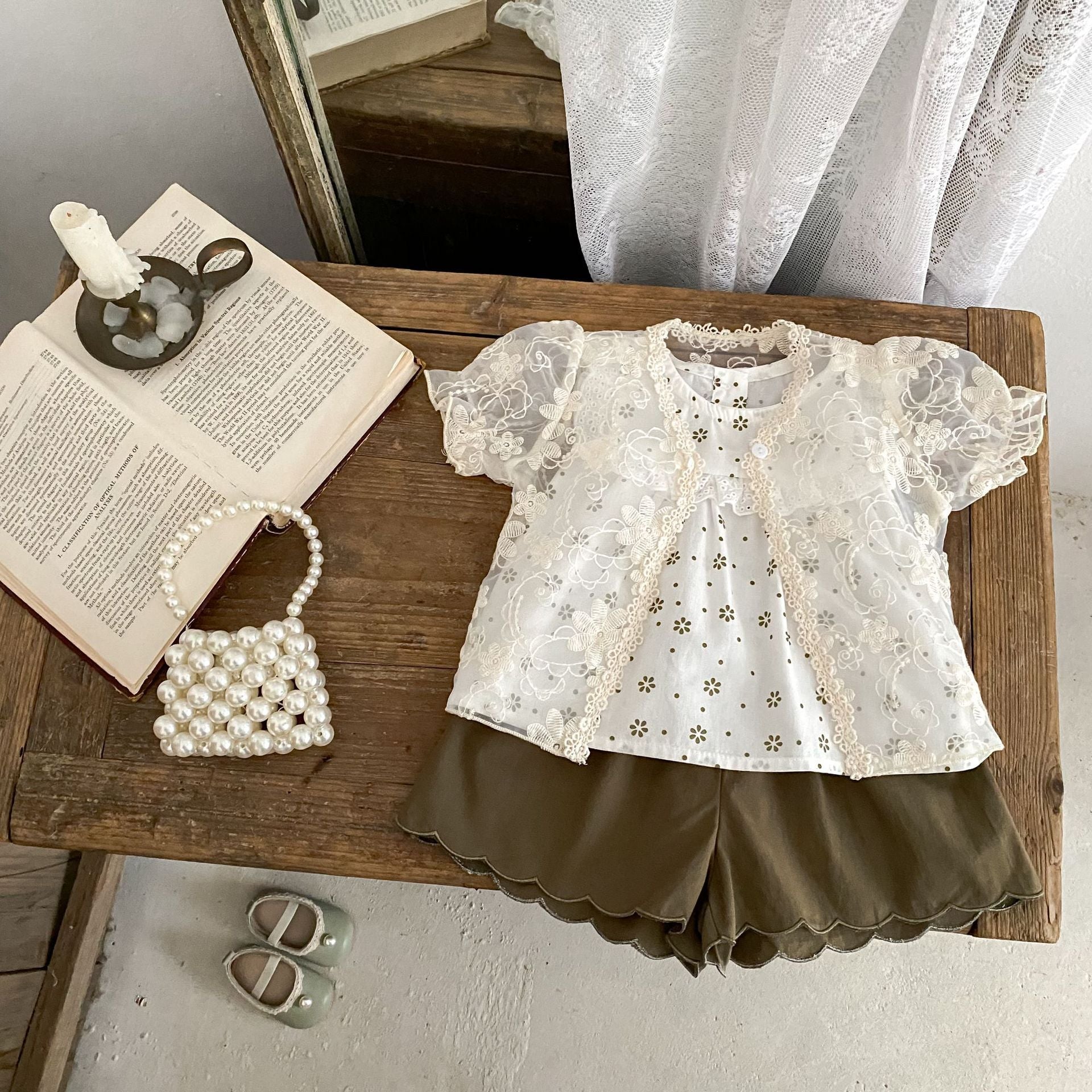 Super Cute Baby Girl Sleeveless Top Two-piece Pants