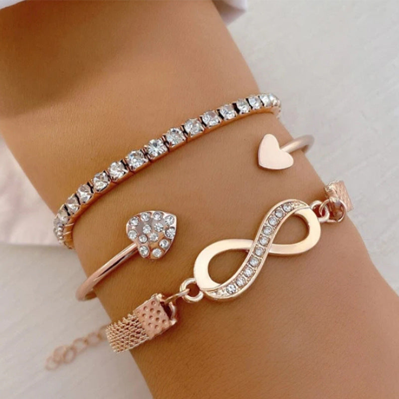 Women's Loving Heart With Opening Bracelet Creative Retro Simple