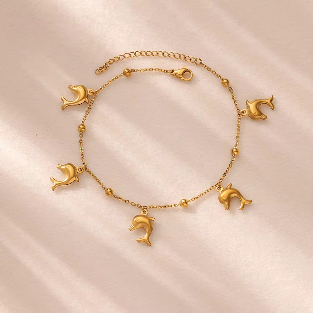 Dolphin Starfish Shell Pendant Ocean Series Anklet