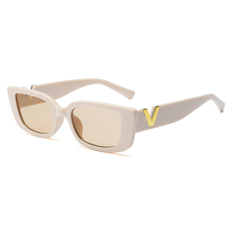Square-rimmed Glasses White Frame Sunglasses