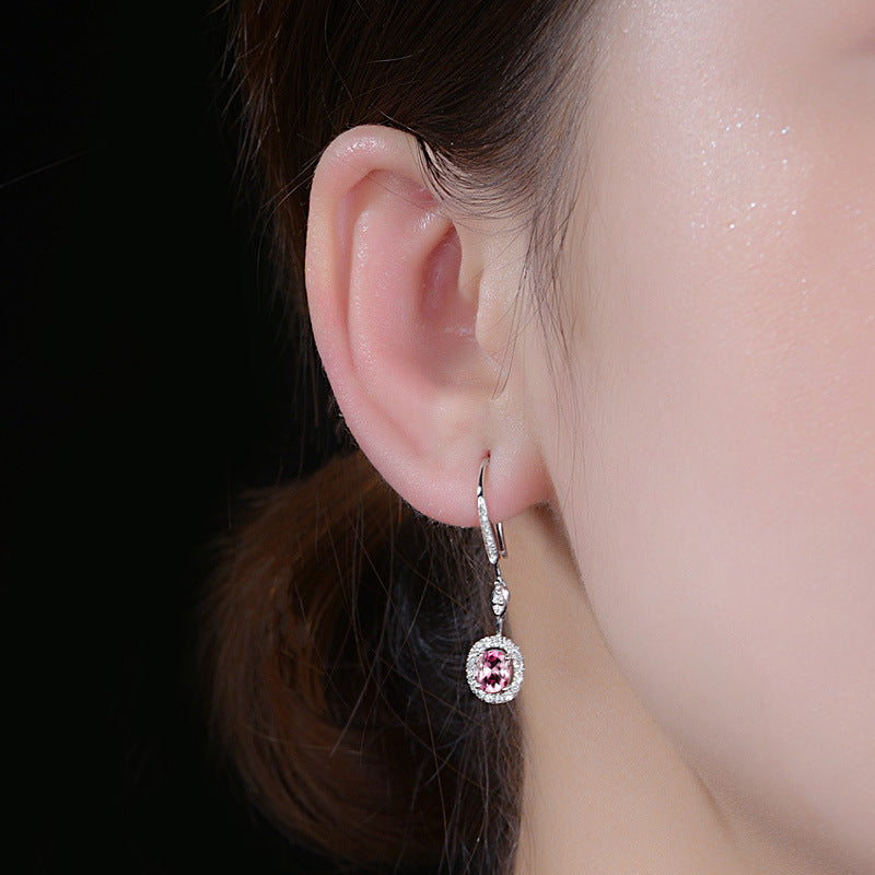 Real Sapphire Colored Gems Long Earrings