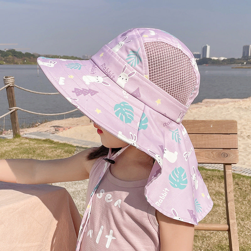 Baby Sunshade Thin Breathable Neck Protection Sun Hat Shawl