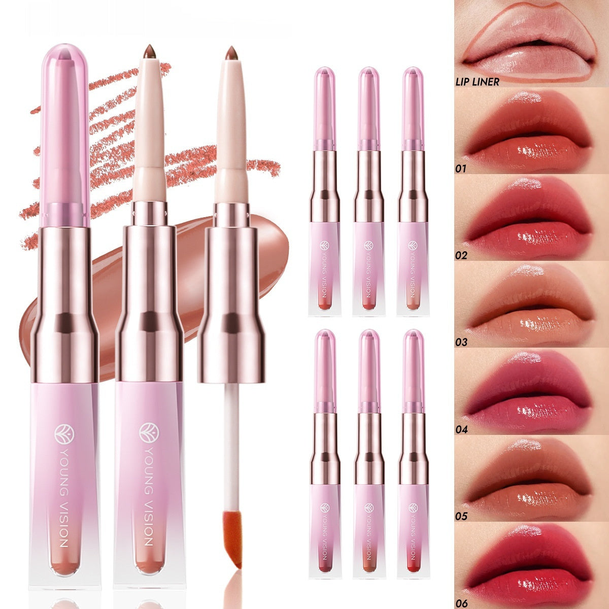 Women's Fashion Two-in-one Multi-Purpose Run Lip Gloss