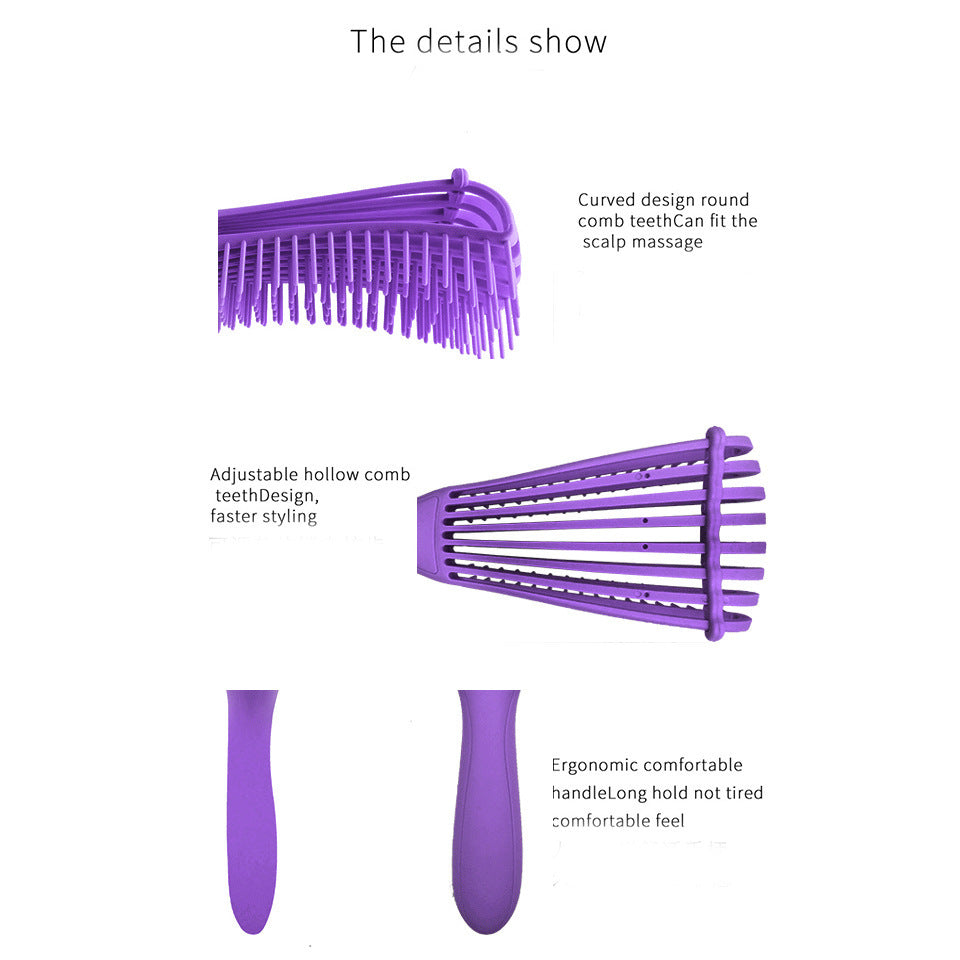 Household Fashion Simple Solid Color Eight Claw Comb