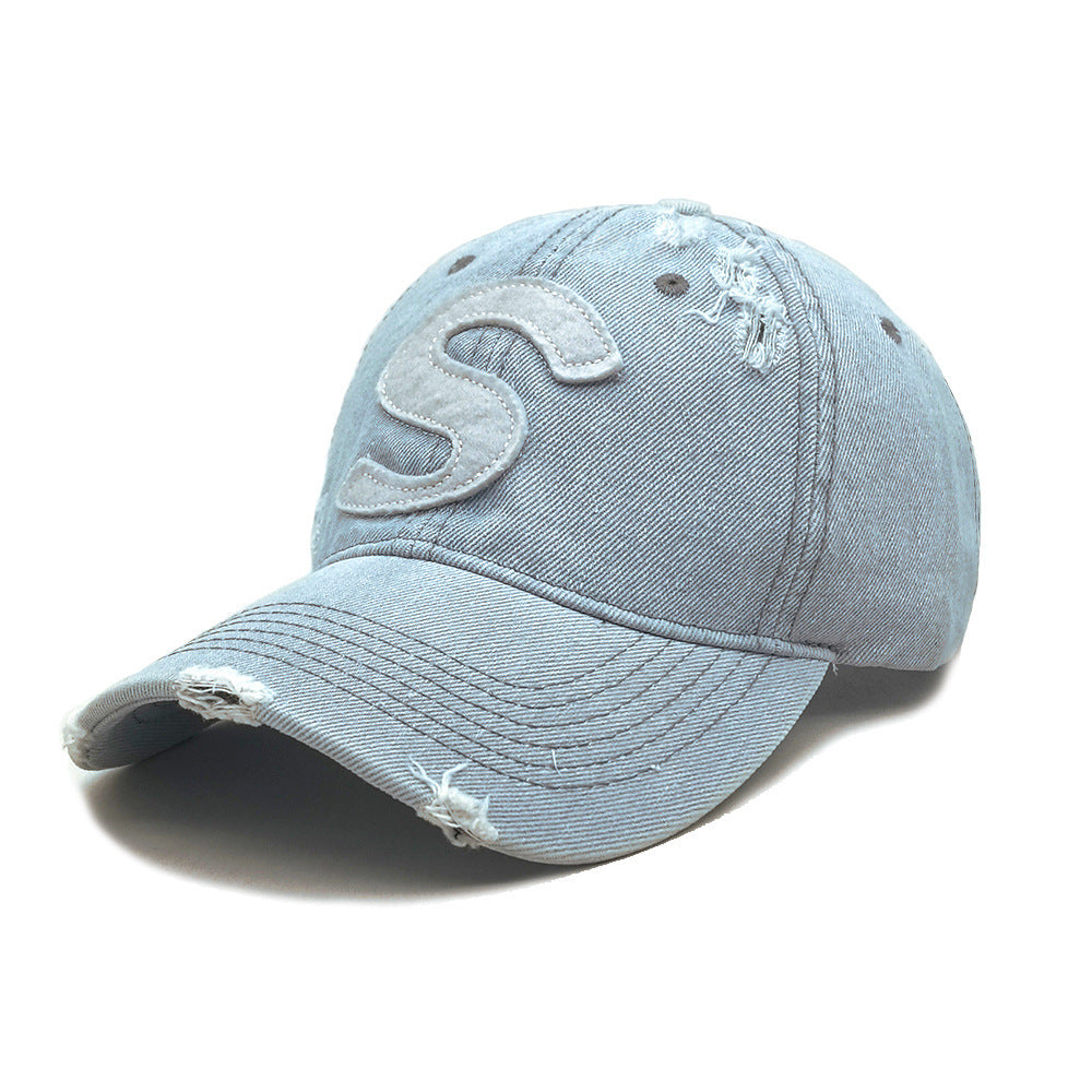 Soft Top Denim Baseball Cap Korean Couple Casual Peaked Cap