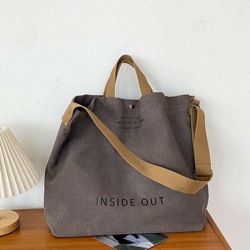 Crossbody Washed Canvas Thickened Handbag