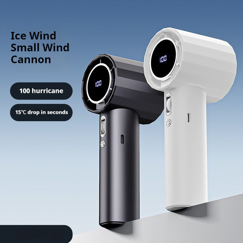 High-speed Handheld Bladeless Mini Hundred Gear Digital Display Violence Little Fan