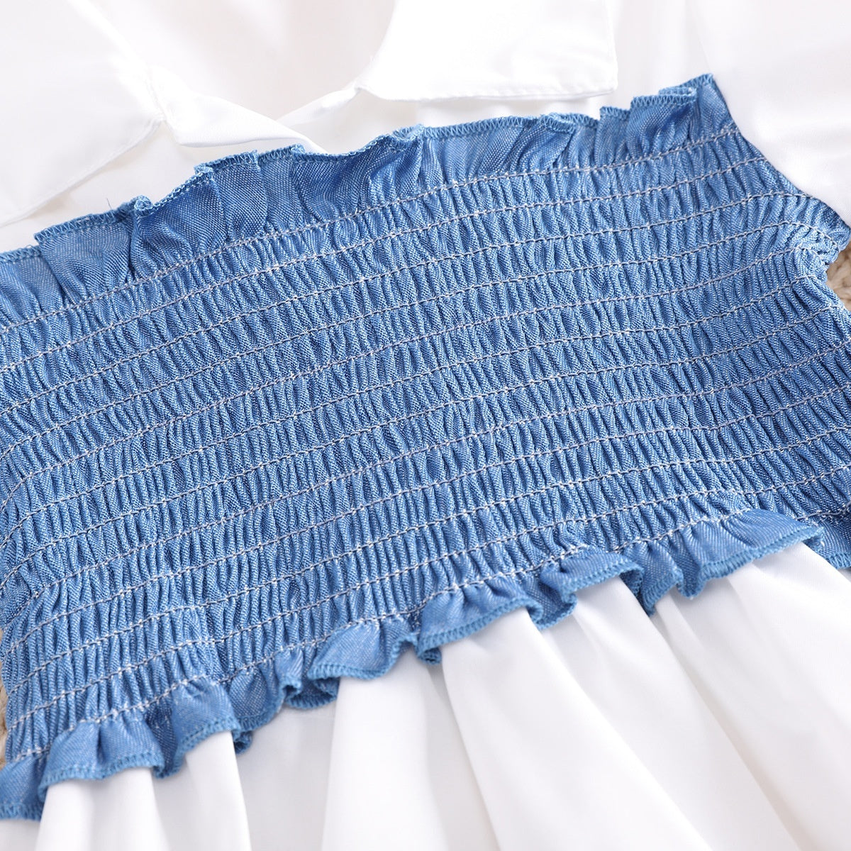 European And American Fashion Girls Smocking Top Wide Leg Pants Two-piece Suit