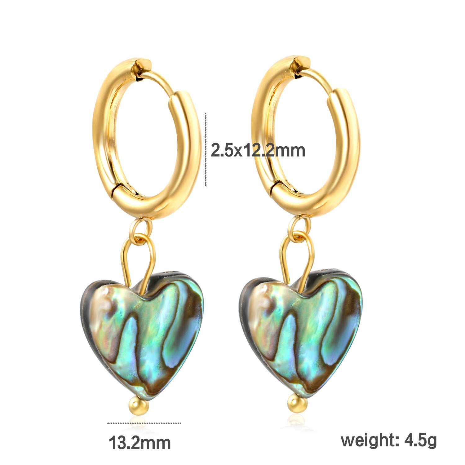 Creative Ear Studs Light Luxury Temperament Abalone Shell Earrings