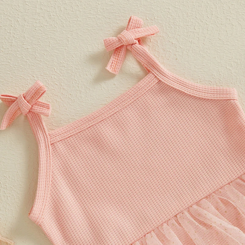 Girls' Sling Flash Tulle Skirt Triangle Jumpsuit