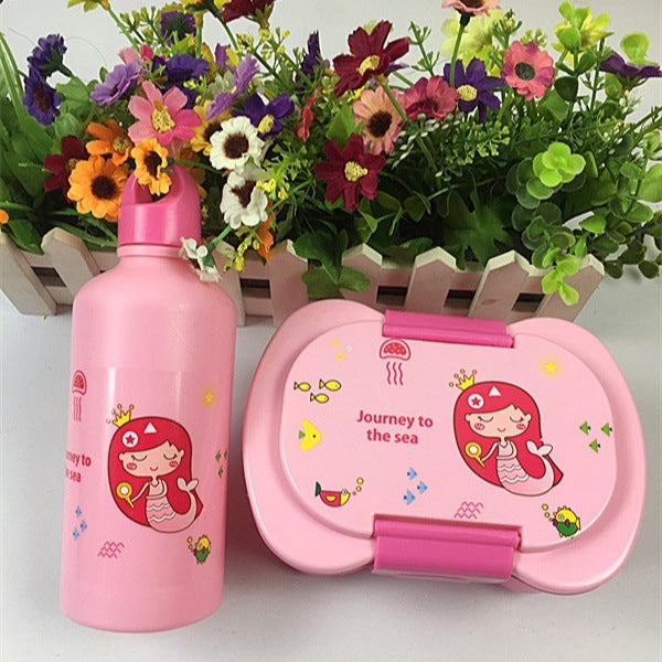 Cartoon Plastic Lunch Box Kettle Suit Available No Fresh And Adorable Fun Kangyuan Plastic
