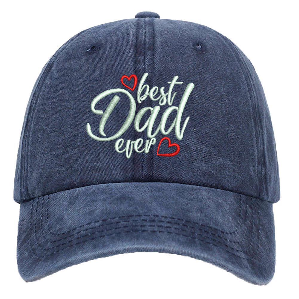 Washed Cotton Embroidered Letter Baseball Cap
